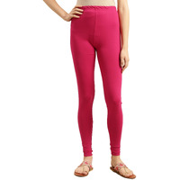 rangita Women Cotton Pink Solid Full Length Churidar, XL