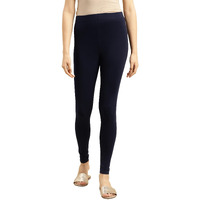 rangita Women Cotton Navy Blue Solid Ankle Length Legging, S