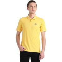Peter England Men's Regular Fit Branded Insignia Half Sleeve Polo T-Shirt | Cotton Rich | Premium Pique Weave