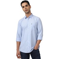 Peter England Men's Classic Slim Fit Full Sleeve Oxford Shirt | 100% Cotton Light Blue
