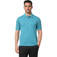 Peter England Men's Premium Branded Regular Fit Half Sleeve Polo T-Shirt | Cotton Rich | Birds Eye Interlock Weave