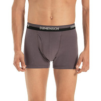 DAMENSCH Men's Regular Fit Premium Cotton Blend Trunks Stretchy Fabric Anti-Bacterial Earthmint Finish Super Soft Printed Trunk Underwear Pack of 1-Modern Grey-S