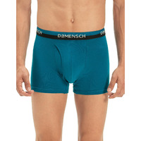 DAMENSCH Men's Regular Fit Premium Cotton Blend Trunks Stretchy Fabric Anti-Bacterial Earthmint Finish Super Soft Printed Trunk Underwear Pack of 1-Vibrant Teal-S