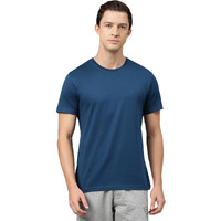 Van Heusen Men's Solid Regular Fit T-Shirt (Ihts1Ldse60052_Deep Sea, Blue