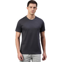 Van Heusen Men's Solid Regular Fit T-Shirt (IHTS1LSLE60052_Slate