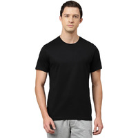Van Heusen Men's Solid Regular Fit T-Shirt (IHTS1LBKE60052_Black