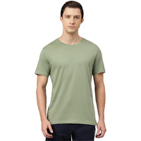 Van Heusen Men's Solid Regular Fit T-Shirt (IHTS1LCGE60052_Cameo Green