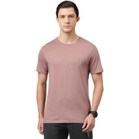 Van Heusen Men's Solid Regular Fit T-Shirt (IHTS1LMVE60052_Mauve