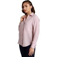 HIGH STAR Women's Oversized Fit Shirt (HSWSHW23509_PN_Pink