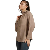 HIGH STAR Women's Oversized Fit Shirt (HSWSHW23509_TP_Brown