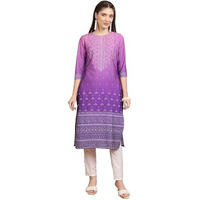 Ketch Women's Polyester Regular Fit Kurta (KHKU000464_Purple