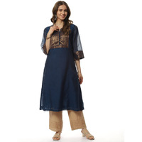 BIBA Women YARNDYED Mix and Match(RAJWADA18596_Navy_36)