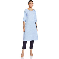 Aurelia Women's Cotton Kurta with Pant (21Onas12608-702671-Blue-M_Powder Blue_M)