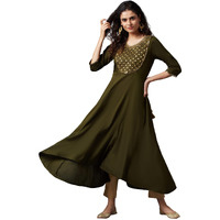Aurelia Women's Viscose Solid Loose Kurta (22FEA13188-703039_Green_XS)