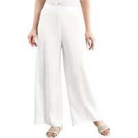 Aurelia White Solid Palazzo Ethnic Bottomwear for Women