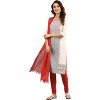 Aurelia Women's Cotton Blend Regular Kurta (22FEA10962-500721_Natural_M)