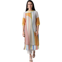 W for Woman Bright Multicolor Layered Kurta_21FEW13323-114053_XS