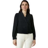 Allen Solly Women's Regular Fit Blouse (AHTSWRGPN11087_Black
