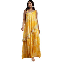 Libas Women's Yellow Printed Silk Blend Co-Ords Regular 27620