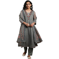 Libas Women's Organza Kurta Set (27719_Green