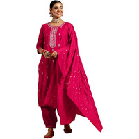 Libas Women's Silk Blend Kurta Set (GS946_Pink