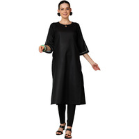 Libas Women's Silk Regular Kurta (29280_Black