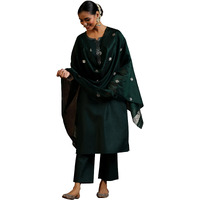 Libas Women's Silk Blend Kurta Set (39055_Green