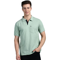 Lux Cozi Men's Half Sleeve Soild Casual T-Shirt with Chest Pocket_COZI_2122_MTGRN_M_1PC Mint Green