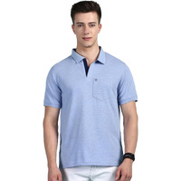 Lux Cozi Men's Half Sleeve Soild Casual T-Shirt with Chest Pocket_COZI_2122_OXBLU_L_1PC Oxford Blue