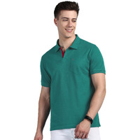 Lux Cozi Men's Half Sleeve Soild Casual T-Shirt with Chest Pocket_COZI_2122_SGN_M_1PC Sea Green