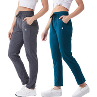 Modeve  Women Cotton Blend Pack of 2 Track Pant for Summer || Women Lower || Women Pyjama || Lounge Pants_Grey and Teal_X-Large