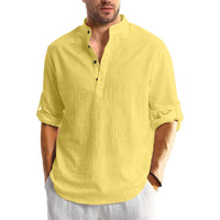 Bellstone Men's Solid Regular Fit Shirt (KURTA1600_Yellow_S