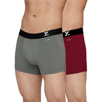 XYXX Mens Aero Silver Cotton Underwear for Men, Anti-Odour Silver Tech, Lasting Freshness, Moisture Absorbent Pack of 2 (M; Dark Maroon + Frost Grey)