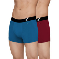 XYXX Men's Cotton Trunks (Pack of 2) (XYTRNK2PCKN407XXL_Dark Maroon + Brilliant Blue_2XL)