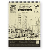 Anupam Sketch-O Sketchbook A3 | 25 Sheets 50 Pages | 140GSM | Durable Acid Free Drawing Paper | Top Spiral-Bound Sketchpad for Artists & Professionals for Marker Colored Pencil Charcoal Pastels