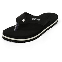 ORTHO JOY Men's Black Slippers - 12 Uk