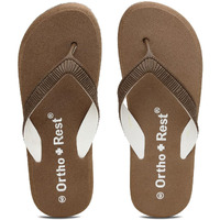 Ortho + Rest Doctor Slippers for Women Orthopedic Non Slip Lightweight Comfortable Flat Casual Stylish Dr Chappals and House Flip flops For Ladies and Girls Brown 6