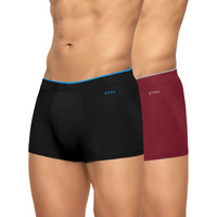 XYXX Men's Modal Classic Stretch Solid Trunks (Pack of 2) (XYTRNK_R1_2_Maroon+Black_XL)