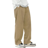 SMOWKLY Men's Premium Corduroy Relaxed Fit Sweatpant Trouser || Flexible Elastic Waist with Drawstring || Comfortable Pant for Causal & Formal Wear (1649_CK_32)