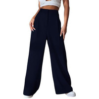 GRECIILOOKS Regular Fit Trouser for Women (Gl-Tr996-S-Blue)