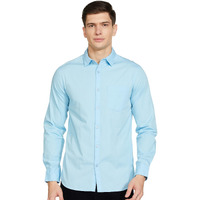 Amazon Brand - Symbol Men's Cotton Shirt | Casual | Plain | Full Sleeve | Summer - Regular Fit (Available in Plus Size) (Sky Blue_3XL)