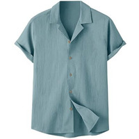 TAGDO Men's Regular Fit Casual Shirt (Popcorn-5171-Aqua-M)
