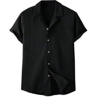 TAGDO Men's Regular Fit Casual Shirt (Popcorn-5171-Black-XXL)
