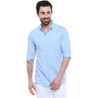 Dennis Lingo Men's Solid Slim Fit Casual Shirt (AZ301_Sky Blue_4XL)