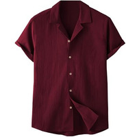 TAGDO Men's Regular Fit Casual Shirt (Popcorn-5171-Maroon-L)