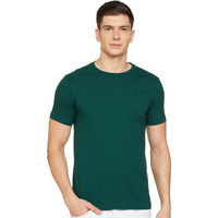 Amazon Brand - Symbol Men's Cotton T Shirt | Round Neck | Half Sleeve | Plain - Regular Fit (Available in Plus Size) (Evergreen_L)