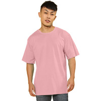 Veirdo Oversized Baggy Fit Drop Shoulder Half Sleeves Round Neck Solid Pure 100% Cotton T-Shirt for Men (OS_100_PINK66_XXL)
