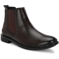 AADI Men's Brown Synthetic Leather Lightweight Comfortable Trendy Outdoor Casual Shoes Slip On Chelsea Boots