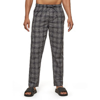 XYXX Men's Super Combed Cotton Checkered Checkmate Pyjamas [Pack of 1] Elasticated Waist, Drawstring | Loungewear for Men in Black, White Checks
