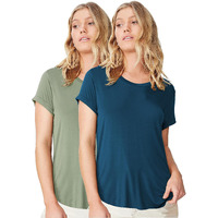 Fabricorn Stylish Combo of Plain Airforce Blue and Sage Green Color Up and Down Cotton Tshirt for Women (Sage Green and Airforce Blue, XX-Large)
